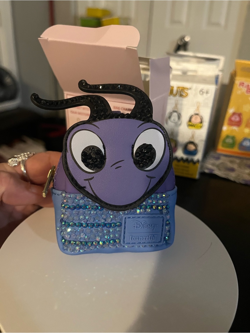 Loungefly Purple Figment Kids Coin Pouch with Sparkly Blue Accents